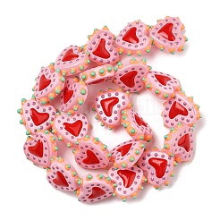 Запекаемые стеклянные бусины с рисунком в виде сердца&nbsp;LAMP-V001-07C