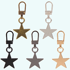 10 шт. 5-цветный сплавной бегунок для молнии FIND-CP0003-09