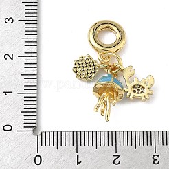 Европейские подвески-шармы в форме раковины краба и медузы из латуни с микропаве из кубических цирконий KK-L257-26G