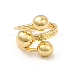 Латунная тройная полукруглая открытая манжета для женщин RJEW-I092-03G