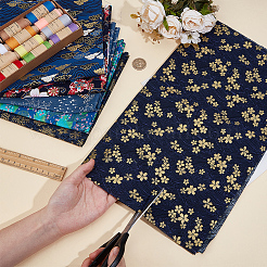 花柄の長方形の綿生地  服装アクセサリー  ミックスカラー  502x405x0.3mm  6個/セット&nbsp;DIY-WH0671-036