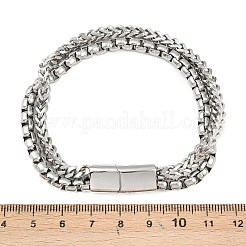 201 многорядный браслет из нержавеющей стали&nbsp;LS-BJEW-H633-02P