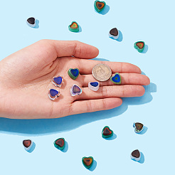 16 шт. 4-х цветные двухцветные стеклянные бусины для настроения&nbsp;GLAA-FP0001-36