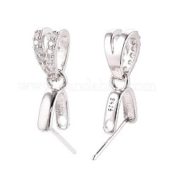 925 щепотка для колки льда из стерлингового серебра с микропаве из кубического циркония STER-N016-57P