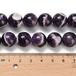 Нити из натуральных шевронных аметистовых бусин G-I222-14mm-01