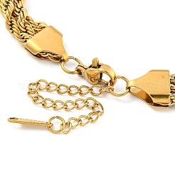 Браслеты-цепочки из 3 нити нержавеющей стали 304 для женщин&nbsp;BJEW-G707-02G