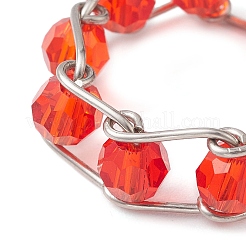 Круглые кольца на палец из стеклянных бусин RJEW-JR00679