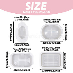 4шт 4 стильных силиконовых форм для мыльницы&nbsp;DIY-CW0001-27