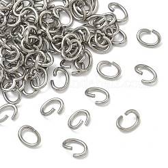 変色しにくい楕円形 304 ステンレススチール オープン ジャンプ リング  ステンレス鋼色  18ゲージ  7x5x1mm&nbsp;STAS-R067-01