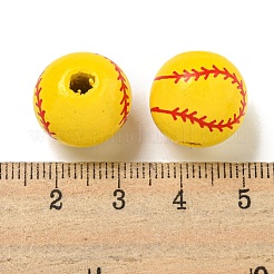 Perles européennes en bois imprimées&nbsp;WOOD-G022-11A