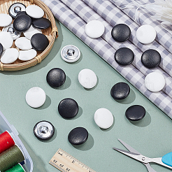 30 шт. 2-х цветные пуговицы из искусственной кожи с тремя отверстиями на ножке&nbsp;BUTT-NB0001-91