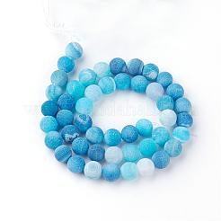 Бусы из натурального огненного агата с потрескиванием&nbsp;G-S216-8mm-03