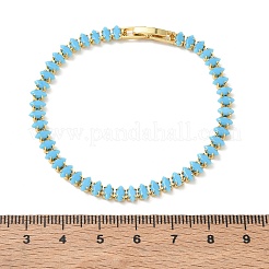 Pulseras de tenis de turquesa sintética&nbsp;KK-CBA964F-01G-01