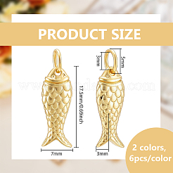Pendenti in ottone con placcatura a cremagliera 12 pz 2 colori&nbsp;KK-BC0015-86