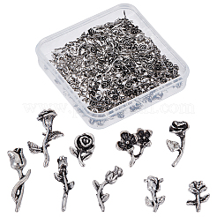 90 шт. 9 стиля кабошонов из розового сплава&nbsp;MRMJ-OC0004-06