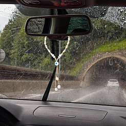 Подвесные украшения для автомобиля из стекла и жемчуга HJEW-DR00019