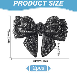 2 pz decorazioni per scarpe staccabili con fiocco di cristallo e strass&nbsp;FIND-GO0002-06B