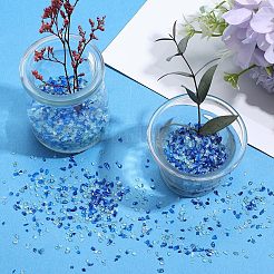 300g 5色電気メッキガラスチップビーズ  穴がない  女性のためのネイルアートの装飾アクセサリー  ミックスカラー  1~3x2~5x0.5~1.5mm  60 G /カラー&nbsp;MRMJ-SC0001-37B