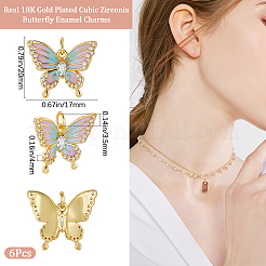 6шт латунные подвески с микропаве и кубическим цирконием&nbsp;KK-BBC0020-42