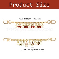 4 шт. 4 стиля сплава страз с акриловыми бусинами-жемчужинами подвеска на тросик цепочка для сумки декоративные цепочки&nbsp;HJEW-FS00060-03