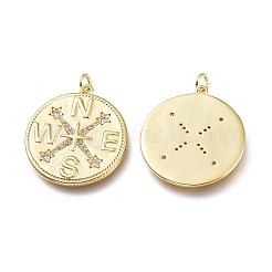 Латунные микропаве прозрачные подвески с фианитом ZIRC-I048-06G