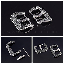2 комплект застежек для часов из нержавеющей стали 304 в тибетском стиле STAS-UN0039-87A