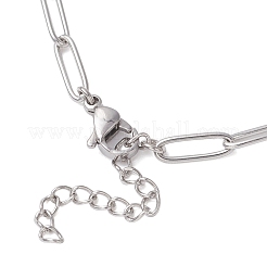 Женские браслеты на ногу с цепочкой-скрепкой из натурального тигрового глаза&nbsp;AJEW-AN00759