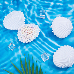 Пластиковый ящик для хранения конфет в форме ракушки AJEW-WH0472-90C