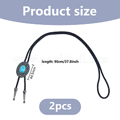 2 collana ovale in lega smaltata con pietre preziose sintetiche&nbsp;NJEW-DC0001-28