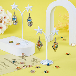 50шт 10 цвета стеклянные кабошоны GLAA-TA0001-74