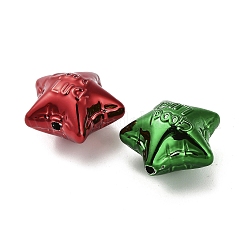 Акриловые бусины-звездочки с уф-покрытием и надписью «Удачи!» OACR-V005-02