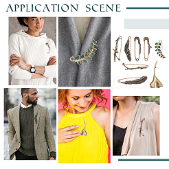 8 шт. 8 стиля брошь-булавки из сплава JEWB-AR0001-15