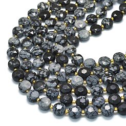 Природные снежинка обсидиан бисер нитей G-C116-A138-01