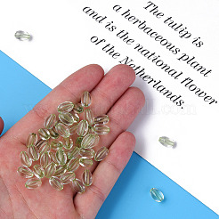 透明なアクリルビーズ  オーバル  薄緑  9.5x6mm  穴：1.5mm  約916個/229g&nbsp;LS-MACR-S373-134-T03