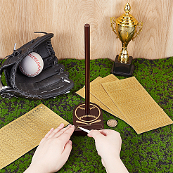 Baseball-Thema Kokosnuss braun Holz Ring Veranstalter Display steht&nbsp;RDIS-OC0001-06