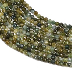 Бусы из натурального зеленого турмалина&nbsp;G-B175-D14-2mm