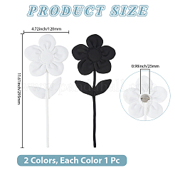 2 Stück 2 Farben Polyester & Baumwolle Blumen-Anstecknadeln für Kleidung&nbsp;JEWB-CY0001-05
