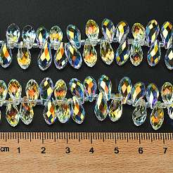 Прозрачные стеклянные бусины гальваническим пряди GLAA-K064-07A-AB01