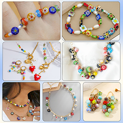 Ручной работы стеклянная бусина тысячецветник нитей&nbsp;LAMP-LT0001-09A