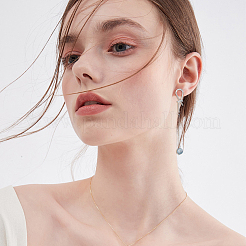 8 пара двухцветных латунных сережек-гвоздиков KK-FH0006-64