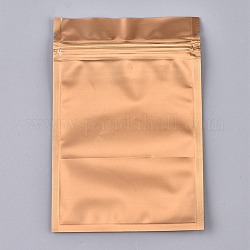 Однотонные пластиковые пакеты с замком на молнии, закрывающийся пакет из алюминиевой фольги, мешки для хранения продуктов, песчаный коричневый, 15x10 см, односторонняя толщина: 3.9 мил (0.1 мм)