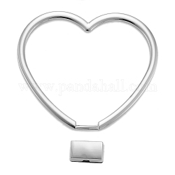 DIY Bag Accessories, Handle Accessories, Metal, Heart, Platinum, 9.25x7.95x0.37cm, Hole: 3.5x6.5mm, Inner Diameter: 6.25x8.15cm, Part: 21.5x12.5x10.5mm