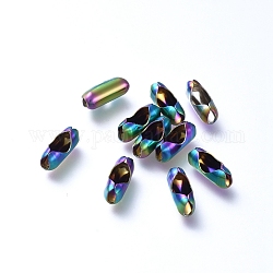 Revestimiento iónico (ip) 304 conectores de cadena de bolas de acero inoxidable, color del arco iris, 10x4mm, apto para cadena de bolas de 3.5 mm