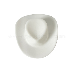 プラスチック ミニ ウエスタン カウボーイ カウガール ハット  ミニかわいい人形帽子パーティードレス帽子人形装飾用  ホワイト  54x46x16mm