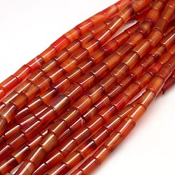 Natural Gemstone Carnelian Beads Strands, Column, Dyed & Heated, 16~18x8mm, Hole: 1.5mm, about 24pcs/strand, 15.74 inch