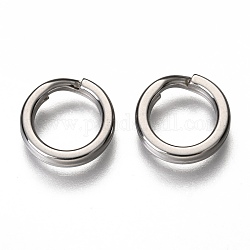 304 cierre de llavero de acero inoxidable, anillos de división, 12x2.5mm, diámetro interior: 8 mm
