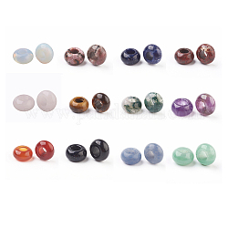 Natürliche und synthetische Edelstein europäischen Perlen, Großloch perlen, Rondell, 14x7~8 mm, Bohrung: 6 mm