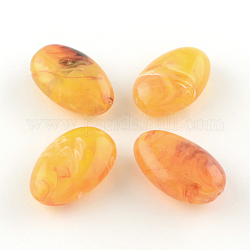 Perles acryliques ovales d'imitation pierre précieuse, verge d'or, 41x26x15mm, Trou: 3mm, environ 46 pcs/500 g