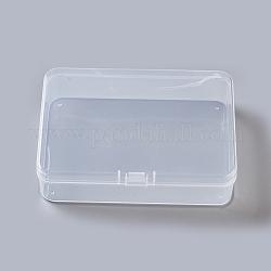 Contenitori di perline di plastica, rettangolo, chiaro, 7.5x5.2x2cm