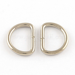 Iron D Rings, Buckle Clasps, For Webbing, Strapping Bags, Garment Accessories, Platinum, 17.5x13x2mm